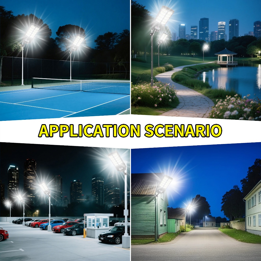【Siêu sáng】Đèn năng lượng mặt trời đường LED chống nước ngoài trời 5000W Đèn led năng lượng mặt trời cảm biế