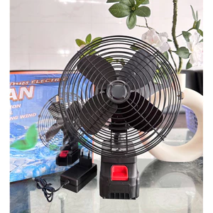Quạt tích điện đen lithium pin 10 cell hàng chuẩn - 2 chế độ gió