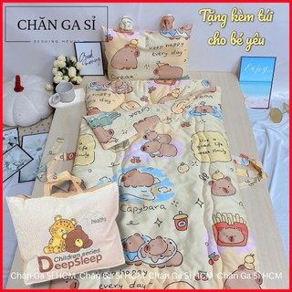 💫FOR BABY💫Nệm Chăn Gối Cho Bé Đi Học Lụa Lyocell Viscose Mềm Mát, Tặng Túi Canvas _ Chăn Ga Sỉ HCM