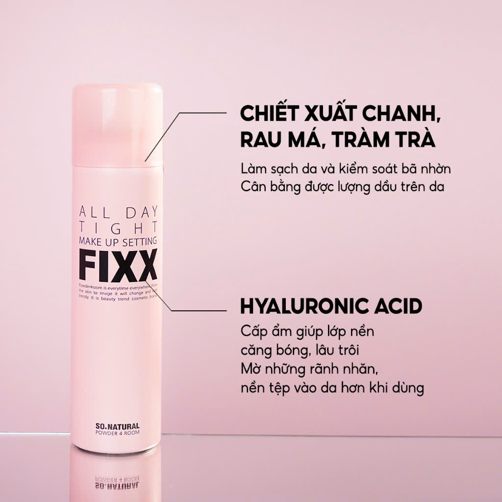 Xịt Khóa FIXX Từng Loại Da AllDay Tight Real Matte - Water Glow Makeup 75ML | NHÍM HOUSE