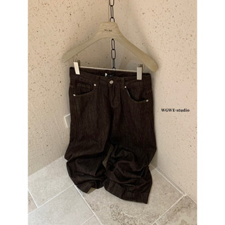 𝐏𝐡𝐢𝐞𝐧 𝐖𝐆𝐖𝐄 | (Sẵn) W8479 Quần Jean Nâu Đen Ống Suông Rộng