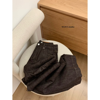 𝐏𝐡𝐢𝐞𝐧 𝐖𝐆𝐖𝐄 | (Sẵn) W8479 Quần Jean Nâu Đen Ống Suông Rộng