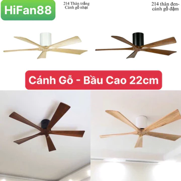 [CÁNH GỖ CAO CẤP] Quạt Trần 5 Cánh Gỗ Động Cơ 100% Lõi Đồng.Điều Khiển Từ Xa Tiện Lợi.Decor Mọi Không Gian Sang Trọng.