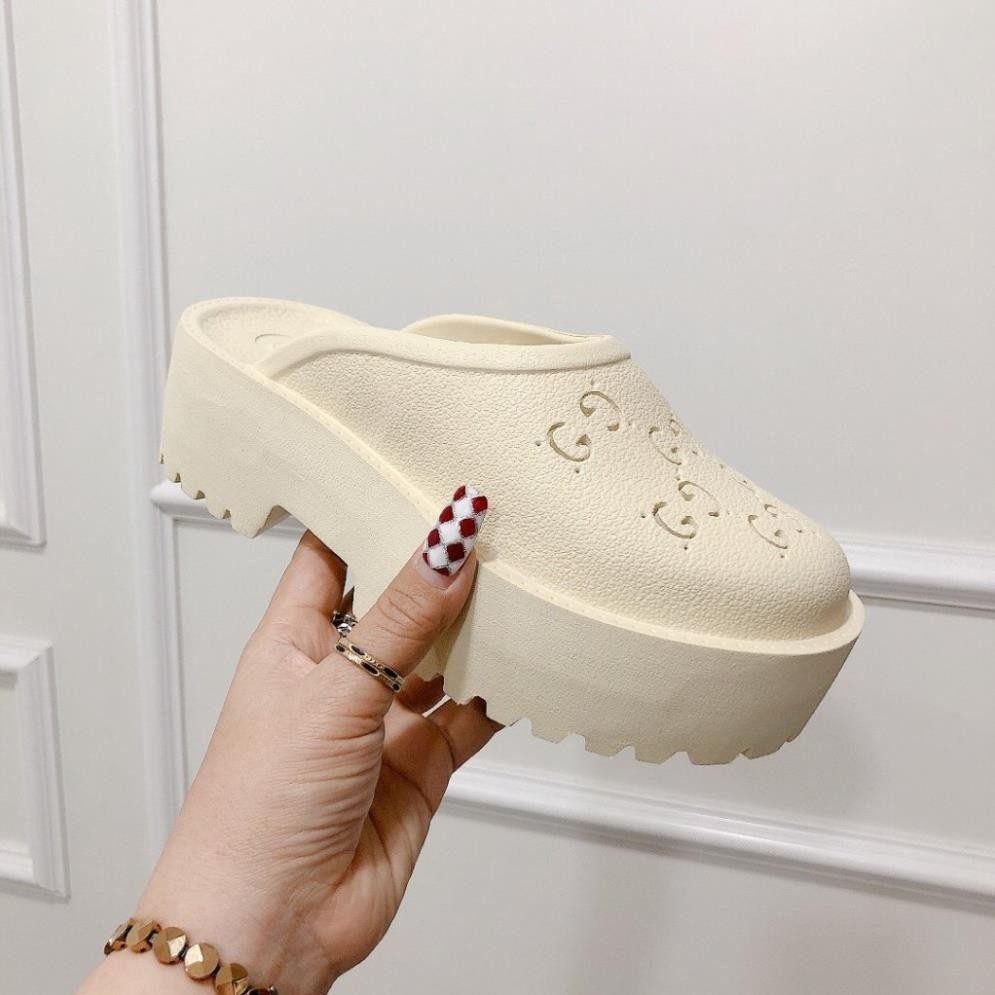 Dép Sục GucGi Nữ,Dép Sục Độn Đế Tăng Chiều Cao,Đế Đúc Cao Su 5cm Hot Trend-N19