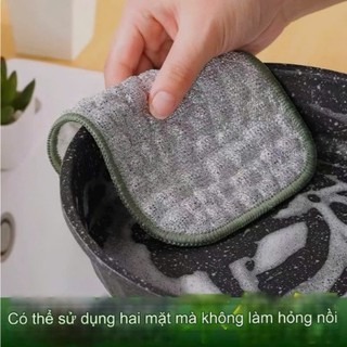 Sét 10 Miếng Rửa Bát Siêu Sạch_Miếng Rửa Chén Đĩa 2in1 Chuyên Dụng