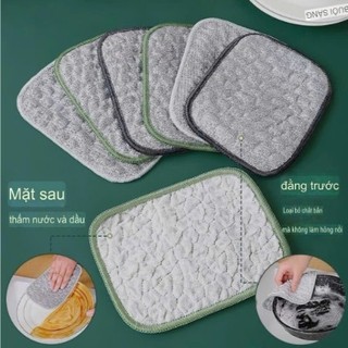 Sét 10 Miếng Rửa Bát Siêu Sạch_Miếng Rửa Chén Đĩa 2in1 Chuyên Dụng