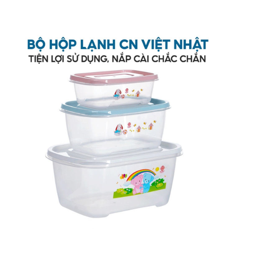 Bộ 3 Hộp Đựng Thực Phẩm CN Chính Hãng VIỆT NHẬT (Mã 6556)