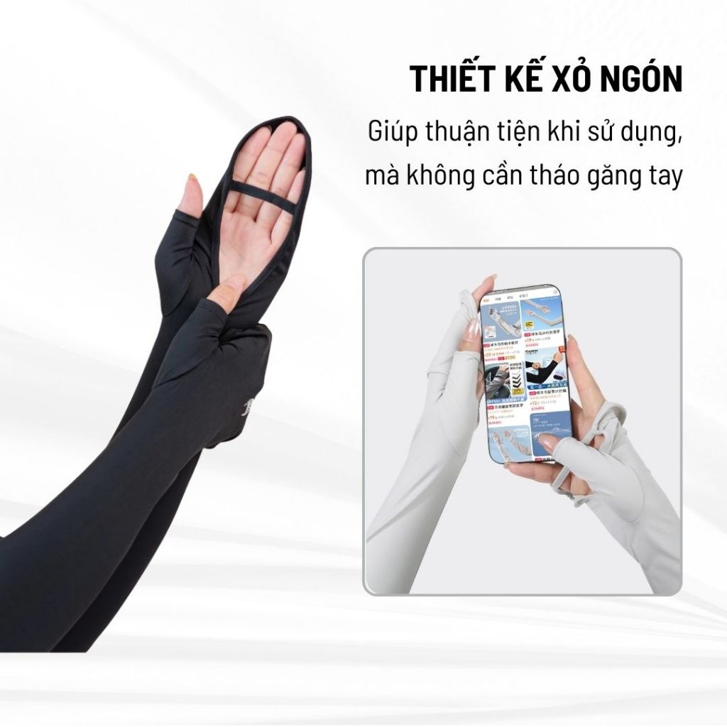 Găng tay chống nắng Unicare UPF50+, găng tay chống tia UV co giăn thoáng khí, chất vải lụa cao cấp