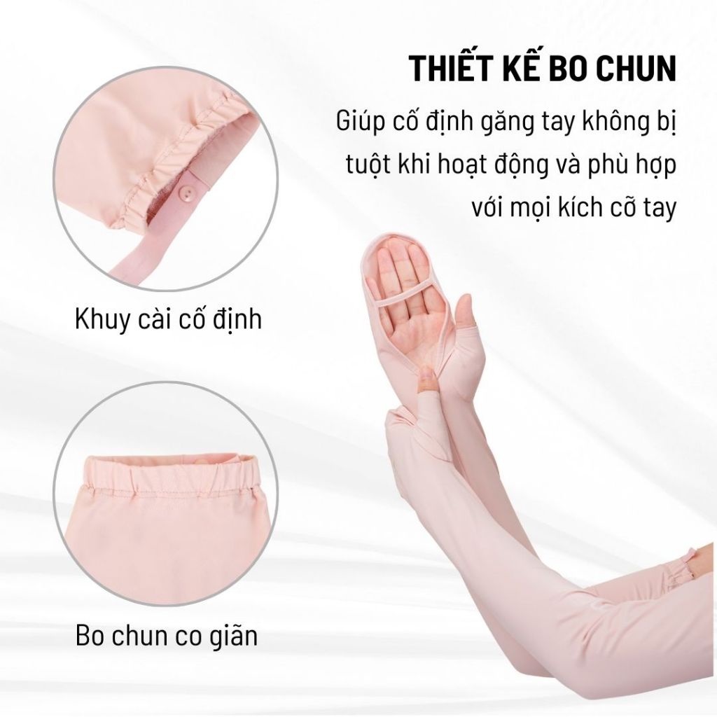 Găng tay chống nắng Unicare UPF50+, găng tay chống tia UV co giăn thoáng khí, chất vải lụa cao cấp