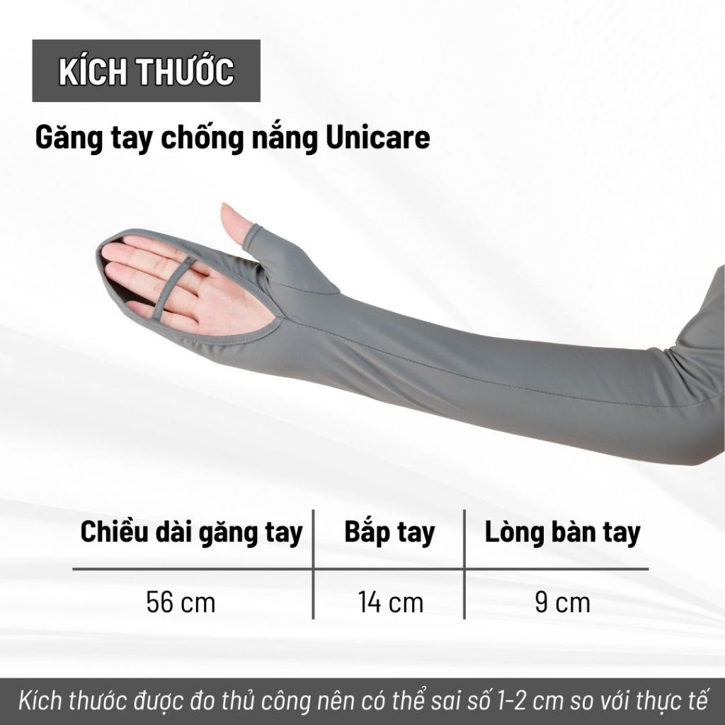 Găng tay chống nắng Unicare UPF50+, găng tay chống tia UV co giăn thoáng khí, chất vải lụa cao cấp