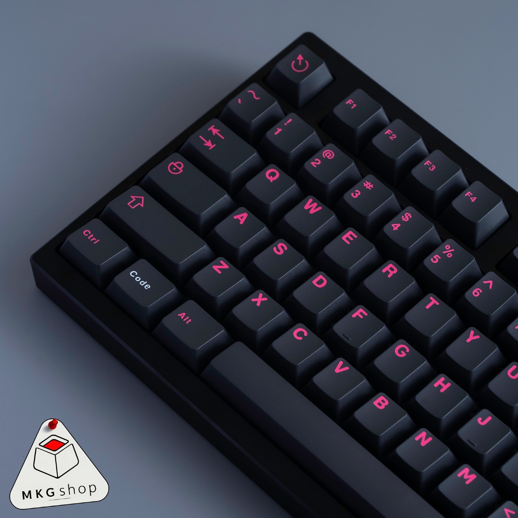 Keycap Pink on dark grey - ABS doubleshot - Cherry profile - Bộ nút bàn ...