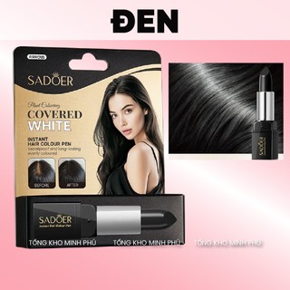 Son Nhuộm Tóc Bạc Thành Đen, Che Phủ Tóc Bạc Tạm Thời 2 Màu Đen Và Nâu Đen Hair Stick