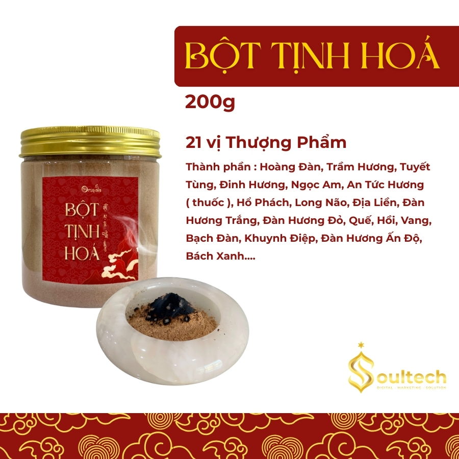 Bột Tịnh Hoá 21 vị thảo dược thượng phẩm - bột xông nhà, thanh tẩy năng lượng hỗ trợ thiền định giúp ngủ ngon