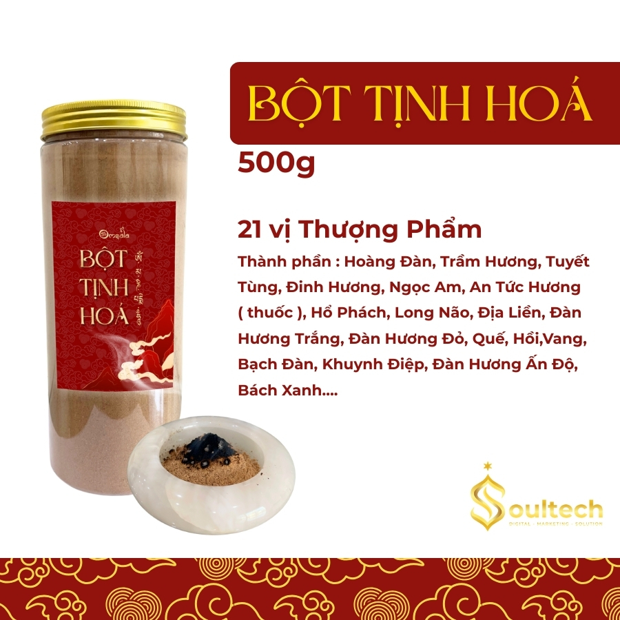 Bột Tịnh Hoá 21 vị thảo dược thượng phẩm - bột xông nhà, thanh tẩy năng lượng hỗ trợ thiền định giúp ngủ ngon