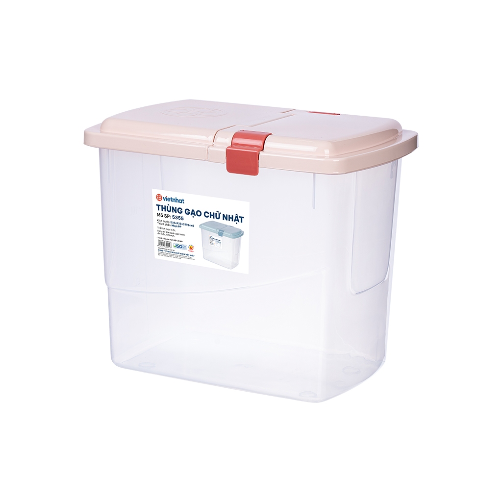 Thùng Gạo 15kg Kèm Ca Đong Định Mức Chống Ẩm Mốc Và Cồn Trùng Gây Hại Chính Hãng Việt Nhật (mã 5355)