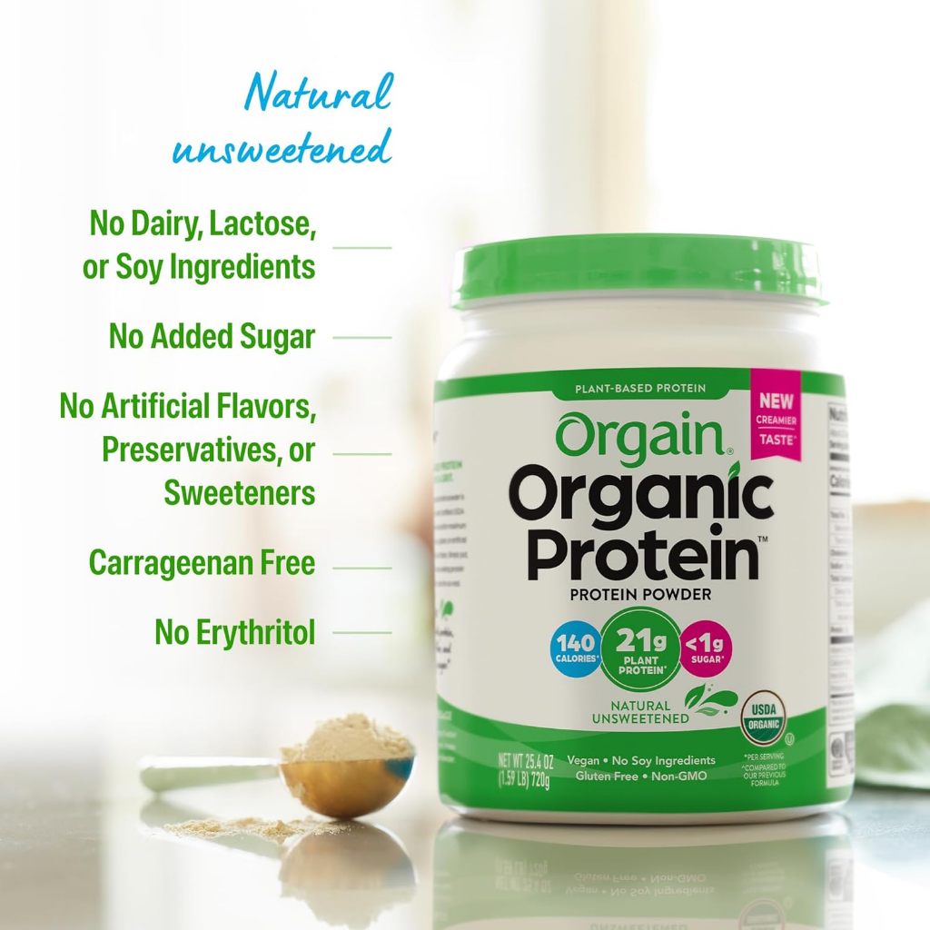 Bột protein không ngọt - đạm thực vật hữu cơ Orgain Organic Protein 720g