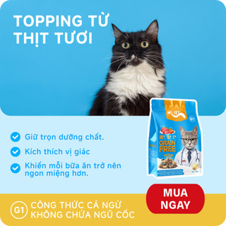 Thức Ăn Cho Mèo MRVET Dạng Hạt G1 Combo 3 Gói 1Kg Không Chứa Ngũ Cốc Cải Thiện Tiêu Hoá Mix Topping