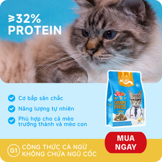 Thức Ăn Cho Mèo MRVET Dạng Hạt G1 Combo 3 Gói 1Kg Không Chứa Ngũ Cốc Cải Thiện Tiêu Hoá Mix Topping