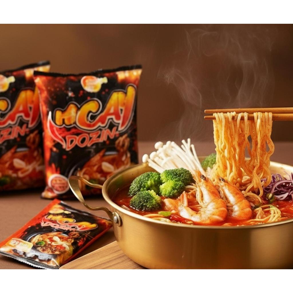 Combo 5 Gói Mì Cay DOZIN Siêu Hot - Sợi Mì Dai Ngon Chuẩn Vị - Thử Thách Vị Giác Cực Đã