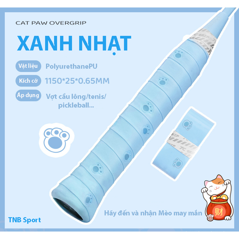 M1c Quấn Cán TNB Chân Mèo Cho Vợt Cầu Lông, Pickleball, Tennis - Êm Tay, Thấm Hút Mồ Hôi