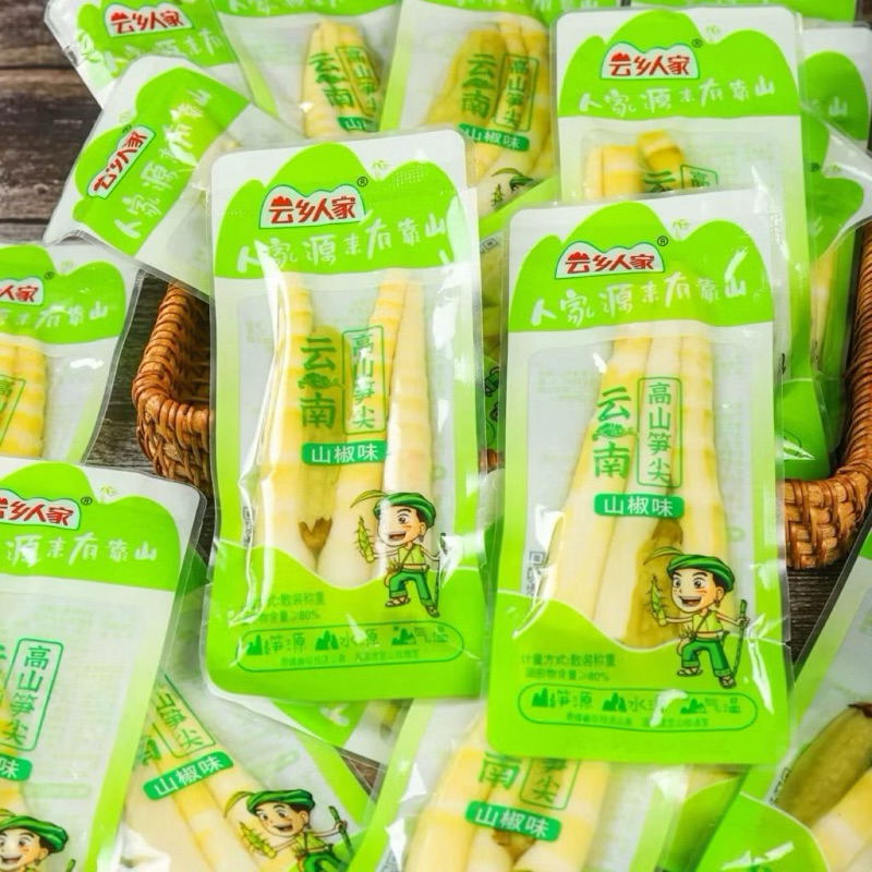 Hộp 20 gói Măng trúc cay giòn rụm 🌶️ Gói nhỏ 24gam ăn là ghiền, cay ngon đúng điệu