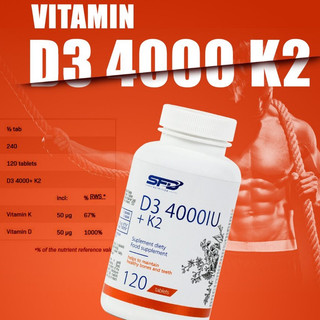 Viên uống bổ sung Vitamin D3 4000+K2 - Hộp 120 viên - SFD Nutrition
