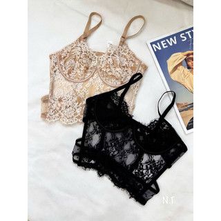 Áo bra ren mỏng, áo ngực corset hai khuy cài sexy