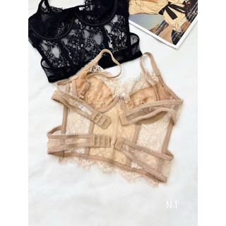 Áo bra ren mỏng, áo ngực corset hai khuy cài sexy