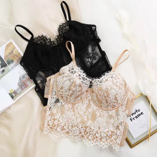 Áo bra ren mỏng, áo ngực corset hai khuy cài sexy