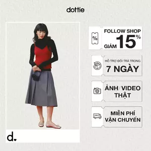 [NEW ARRIVAL] DOTTIE - Chân váy xếp ly dáng lửng - Xám - S0302