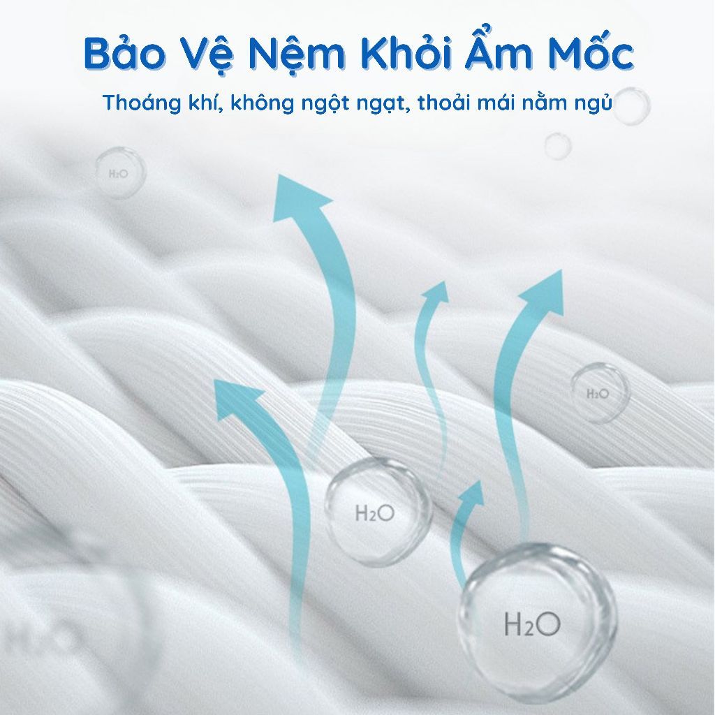 Ga Chống Thấm TOPAZ 3 Lớp Mặt Cotton Mềm Mại Không Bí Phù Hợp Với Mọi Loại Đệm