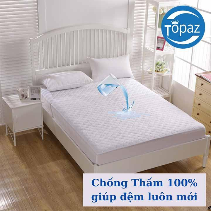 Ga Chống Thấm TOPAZ 3 Lớp Mặt Cotton Mềm Mại Không Bí Phù Hợp Với Mọi Loại Đệm