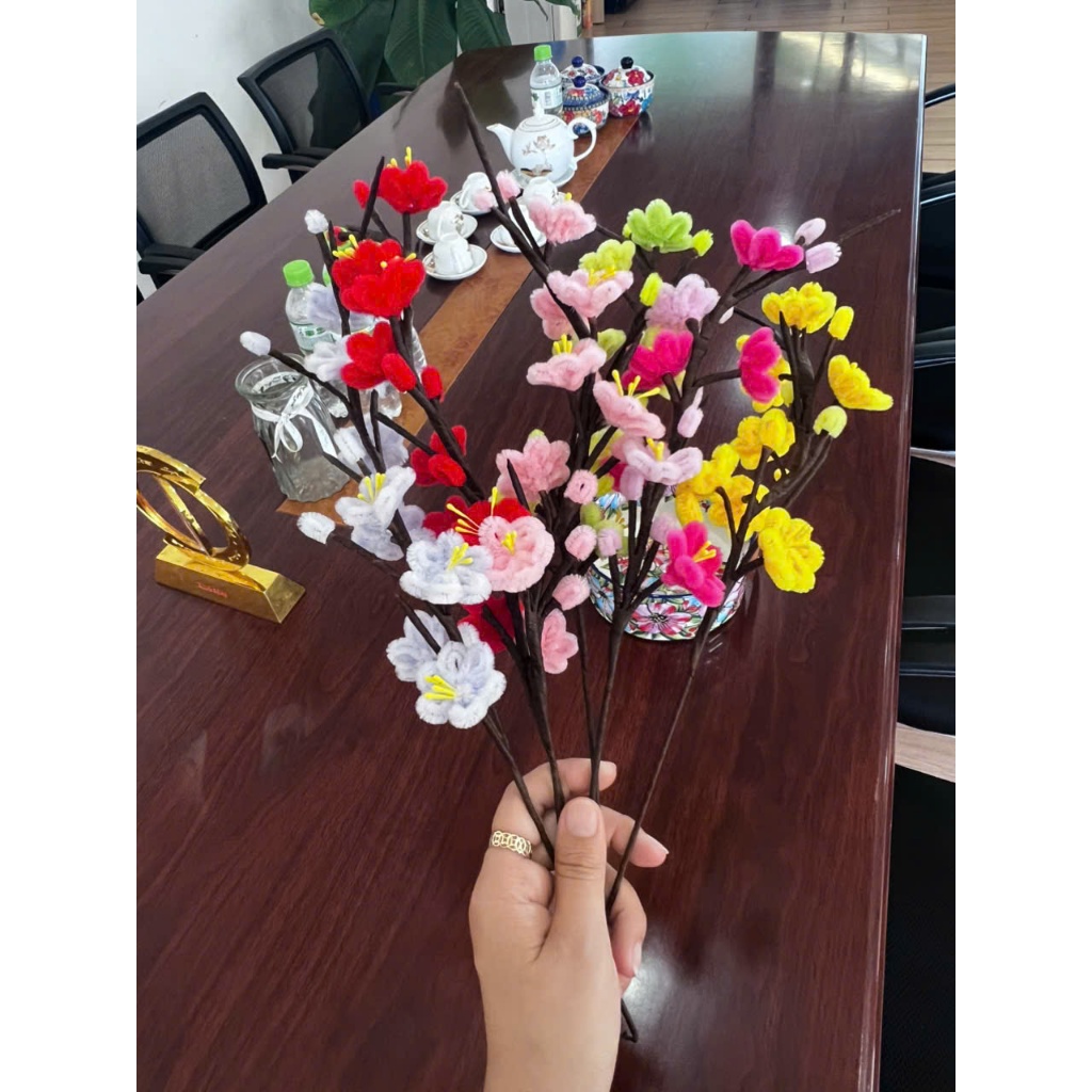 Cành đào mai ngày tết - kẽm nhung
