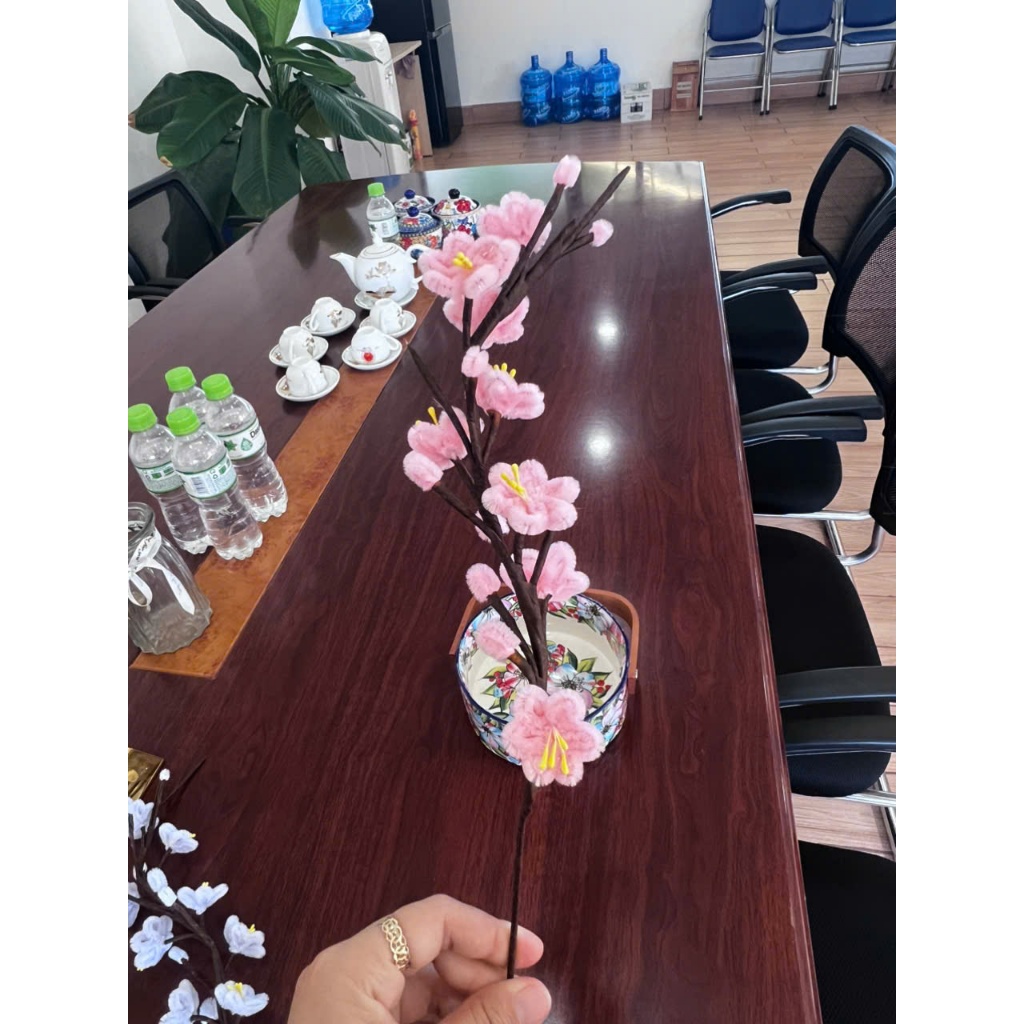 Cành đào mai ngày tết - kẽm nhung