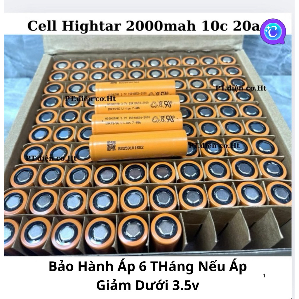 Cell Hightar New 3.7V- 4.2v 18650 chuyên đóng máy Công Cụ: (Bảo Hành Áp ...