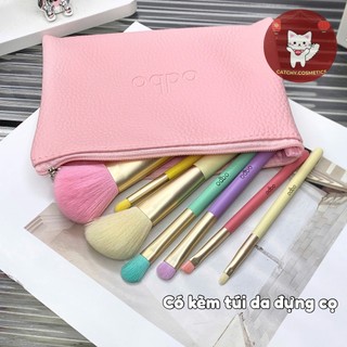 [ODBO] Set 7 Cọ Trang Điểm ODBO Cầu Vồng Kèm Túi Da, Perfect Brush Beauty Tools (OD8-193)
