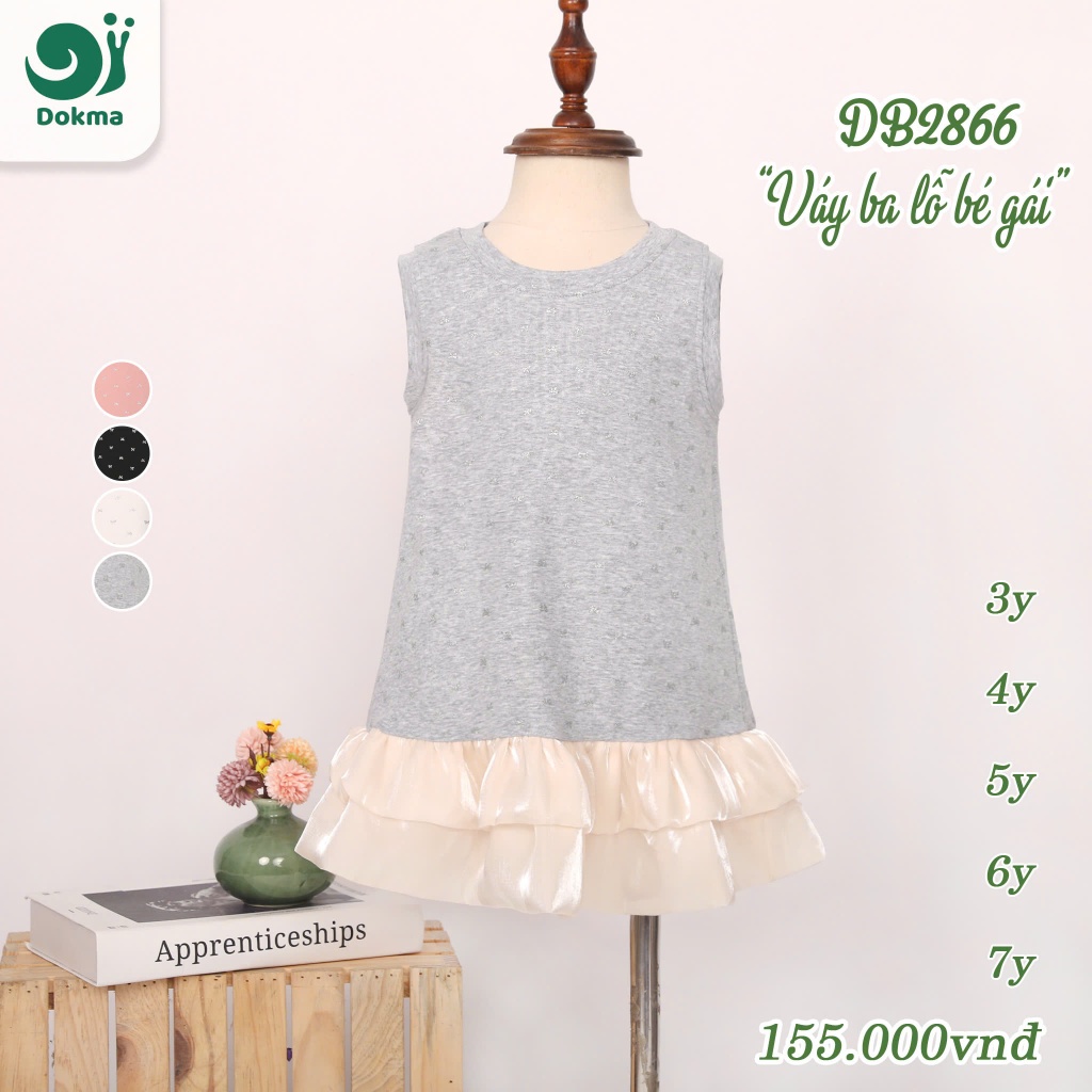 (13-25kg, 3-7Y) Váy Cộc Tay Thời Trang Dokma DB2866 DB2965