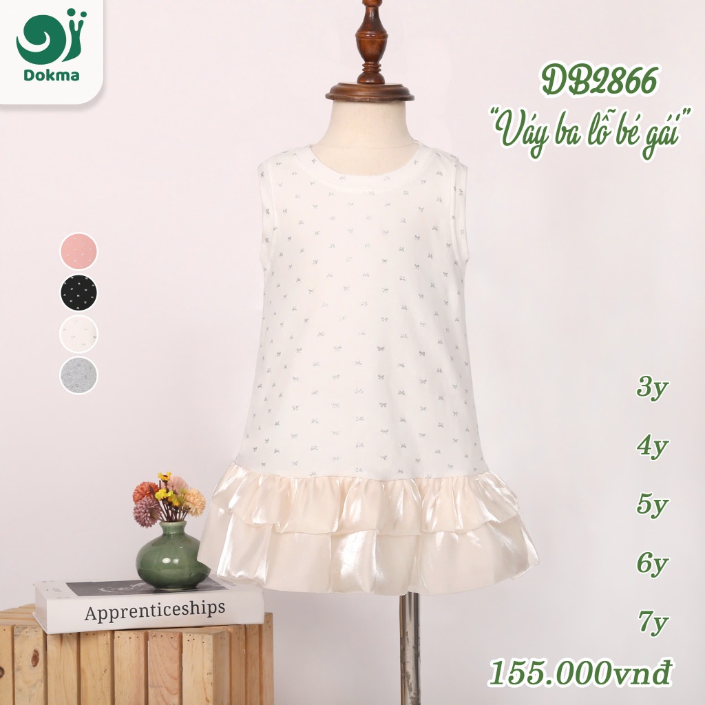 (13-25kg, 3-7Y) Váy Cộc Tay Thời Trang Dokma DB2866 DB2965