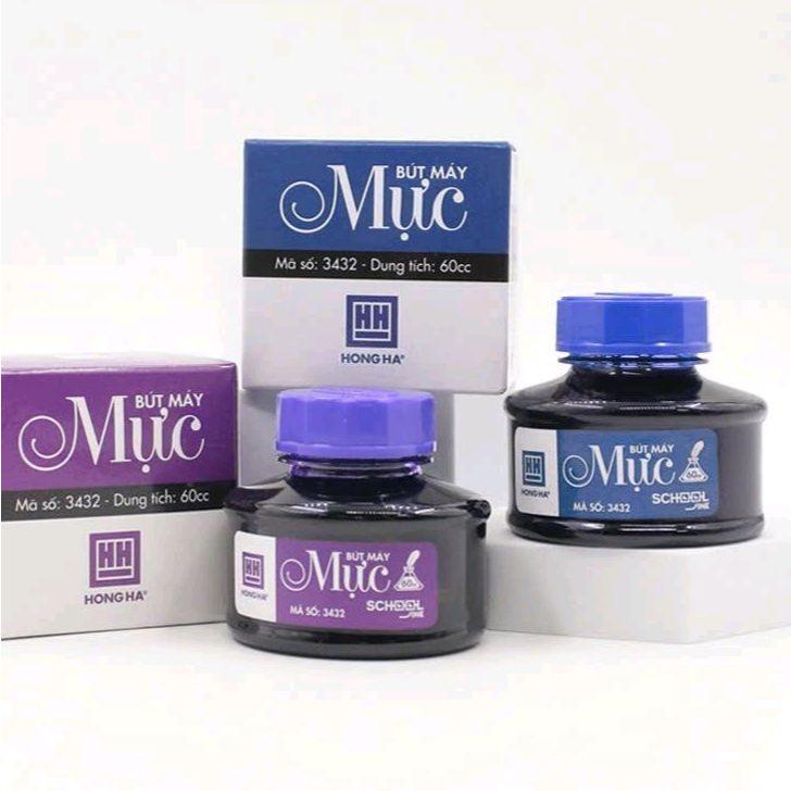Mực Viết Máy Hồng Hà 60ml [Mực Chuẩn] - Nhanh Khô, Không Lắng Cặn, Phù Hợp Học Sinh & Luyện Chữ Đẹp