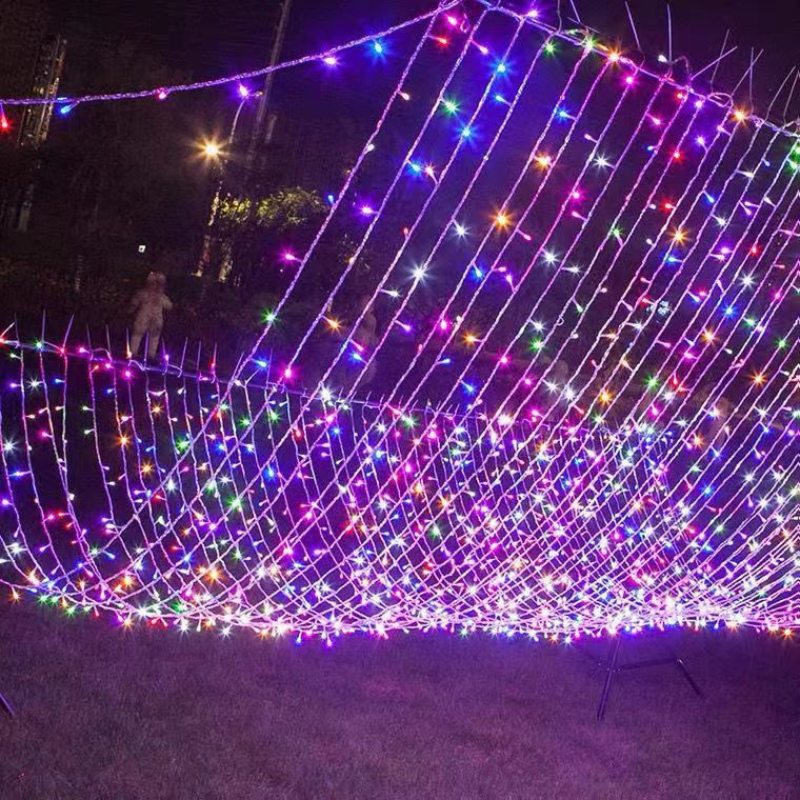 Dây đèn led chớp nháy 600 bóng nhiều màu đèn led trang trí tết nguyên đán trang trí cây đào mai