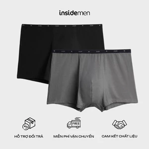 Set 2 Quần Sịp Đùi Boxer Nam Insidemen Kháng Khuẩn Khử Mùi Cao Cấp Giao Màu Ngẫu Nhiên IBX008EDP02