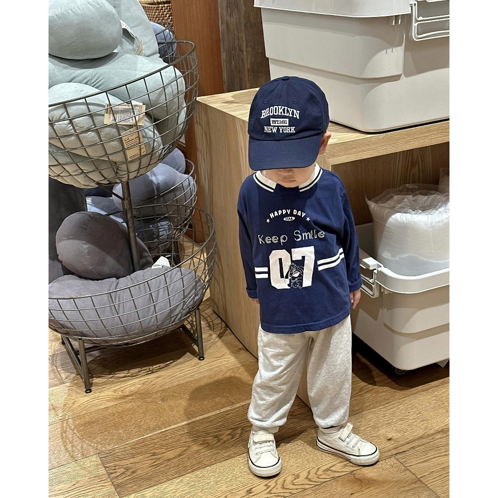Set bộ dài tay bé trai 1-6 tuổi Miniumbaby in chữ số cún dễ thương, chất vải cotton mềm mại SB2526