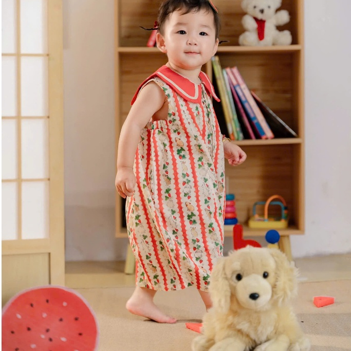 Set Đồ Bé Gái HANIA KIDS, Set Bodysuit Hình Thỏ Dễ Thương Cho Bé Gái Chất Liệu Thô Mềm Thoáng Mát