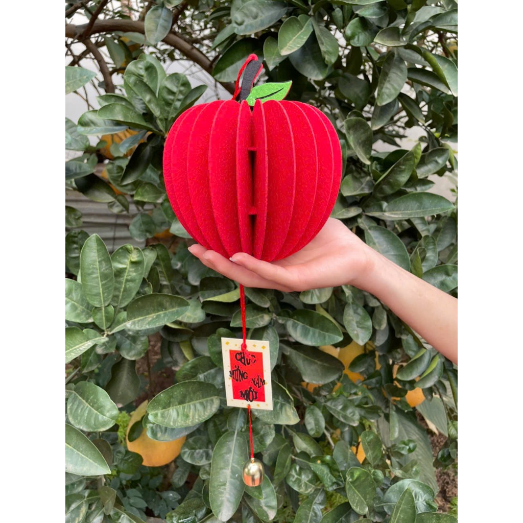 Quả Táo Vải Nỉ Đỏ 20cm Trang Trí Tết Đón Xuân Chất Liệu Giấy An Toàn Màu Đỏ Tươi Sáng Tạo Không Gian Ấm Cúng Và Vui Vẻ