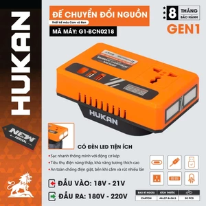 Đế chuyển đổi nguồn điện kèm đèn LED HUKAN G1-BCN0218, Màn led hiển thị điện áp, sạc điện thoại...