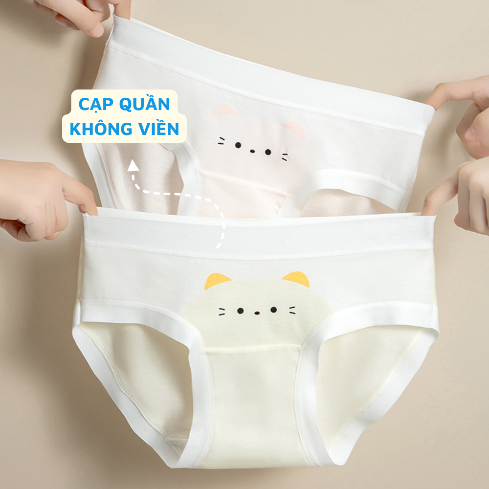 [BST MỚI 2026] Combo 5 quần lót cotton họa tiết dễ thương, quần chíp nữ đáy kháng khuẩn thoáng khí