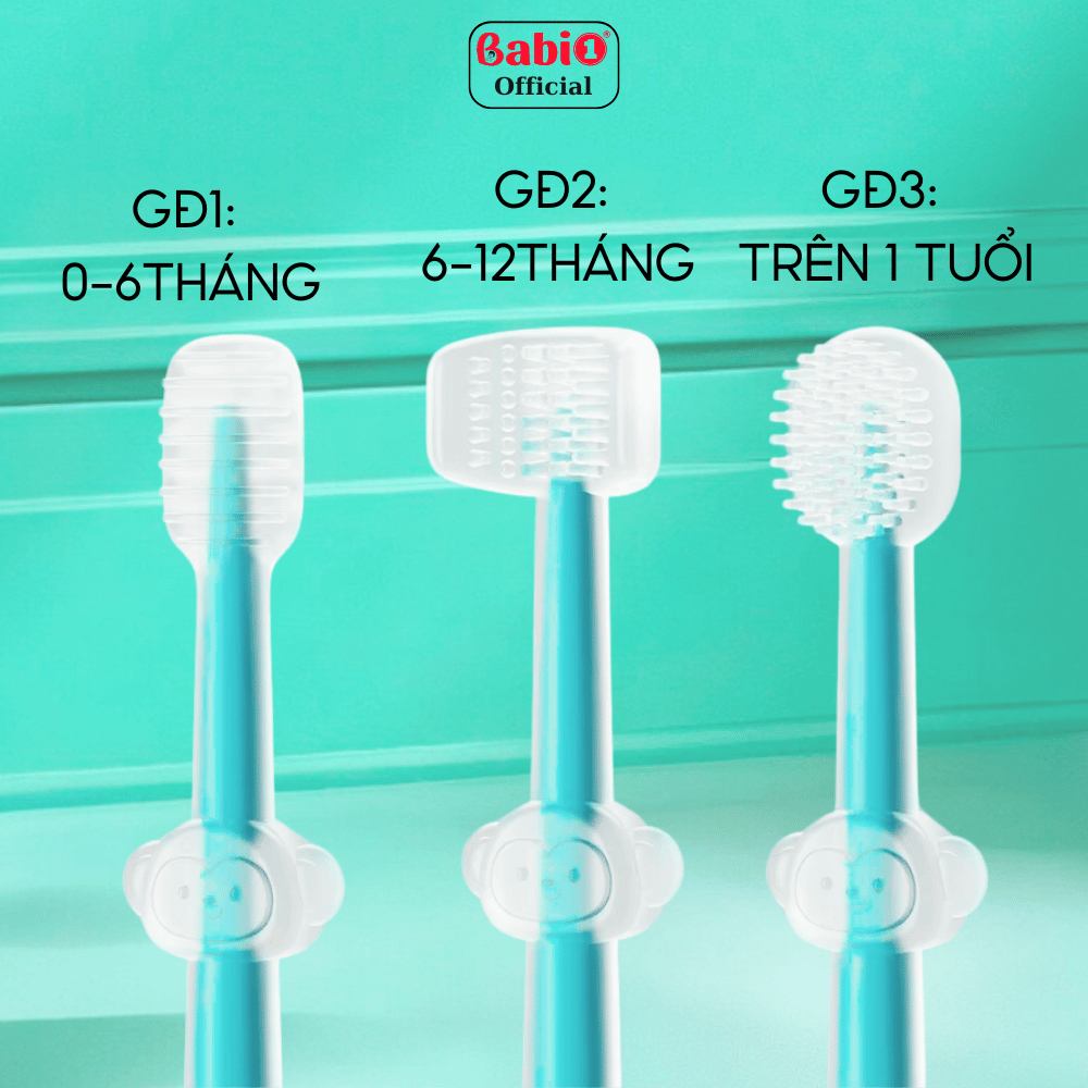 Sét 3 Rơ Lưỡi Bàn Chải Silicone Babi1 (Kèm Hộp) Dụng Cụ Vệ Sinh Răng Miệng Cho Bé Sơ Sinh Đến 2 Tuổi
