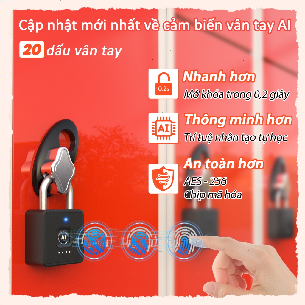 Khóa vân tay thông minh eLinkSmart, Khóa Bluetooth thông minh, Khóa mã số bằng bàn phím