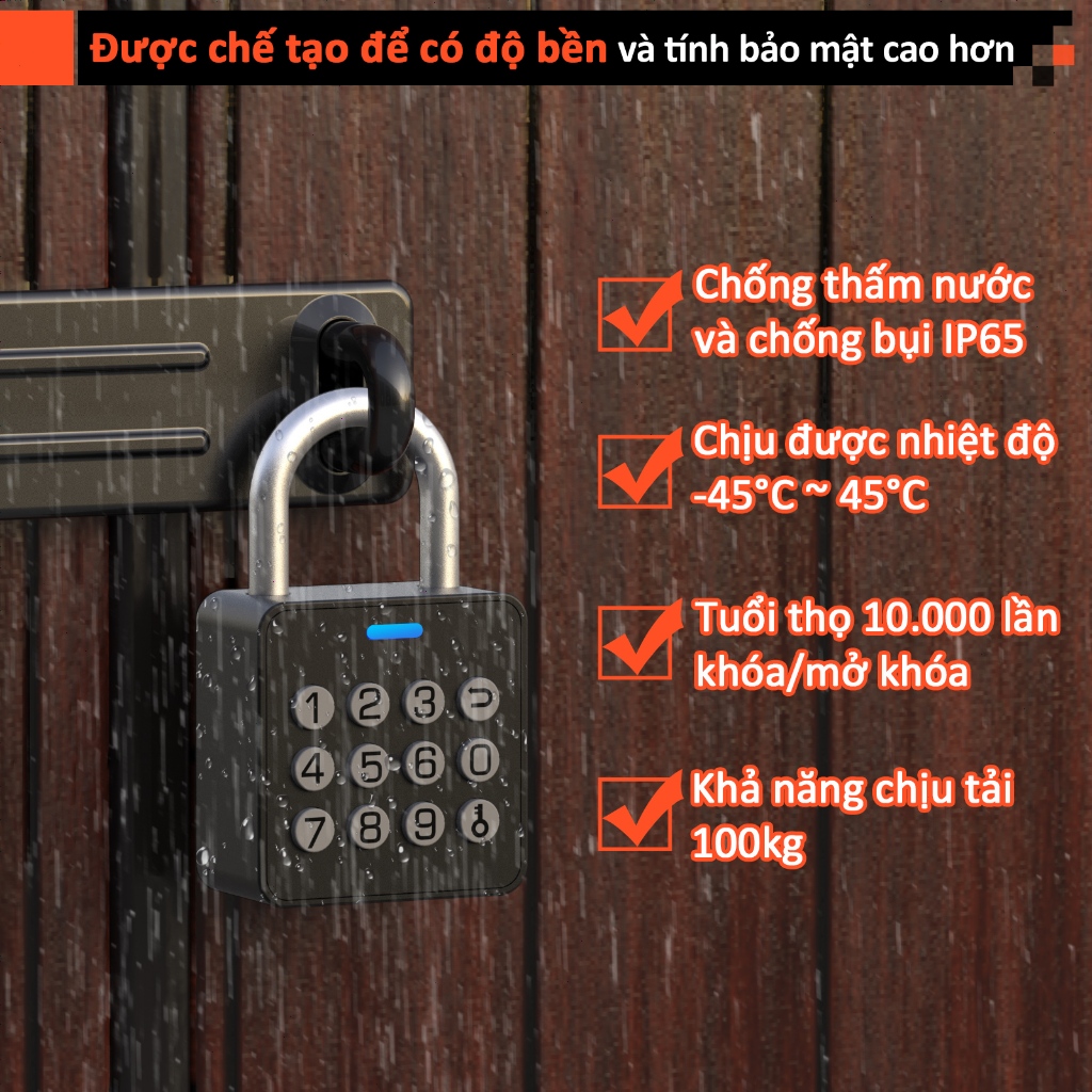 Khóa vân tay thông minh eLinkSmart, Khóa Bluetooth thông minh, Khóa mã số bằng bàn phím