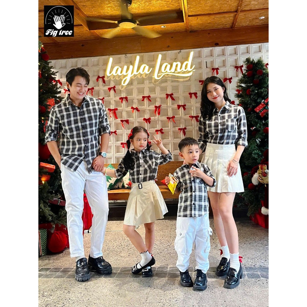 Áo Sơ Mi Gia Đình Fig Tree Caro Đen Thời trang Cho Gia Đình Đi Chơi, Đi Tiệc, Chất Dày Dặn, MS 168B
